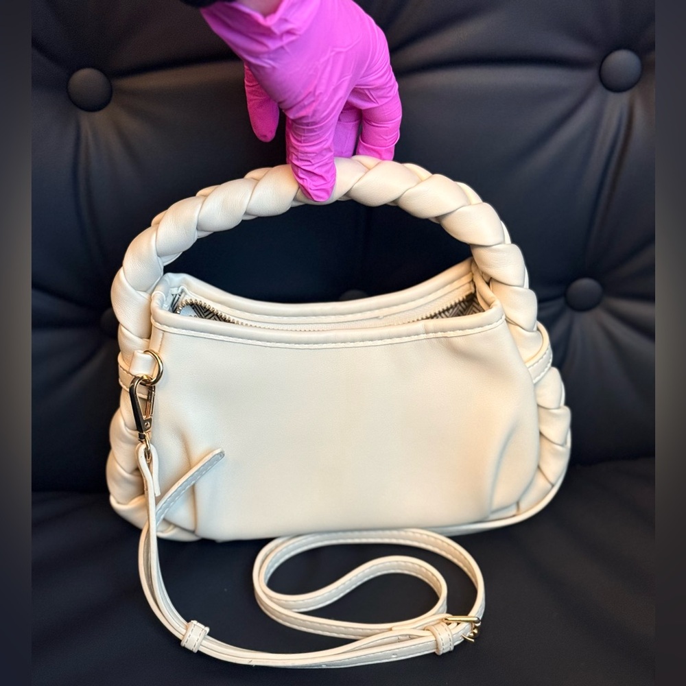 Urban Expressions Cream Braided Mini Bag